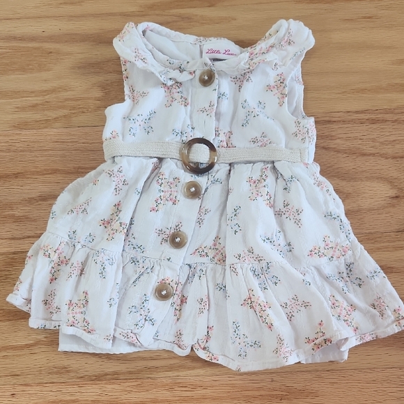 Little Lass White Floral Dress with Pink Bike Shorts 2T - Picture 3 of 17